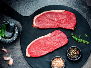 Beef YG Striploin/Porterhouse Grass Fed Free Range 250G x 5 Units = 1.25 kg $36.80/kg