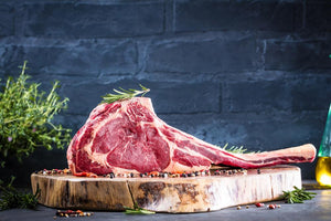 Beef Tomahawk Steak Grass Fed Free Range 1.3-1.5kg ($ 45.80 p/kg)